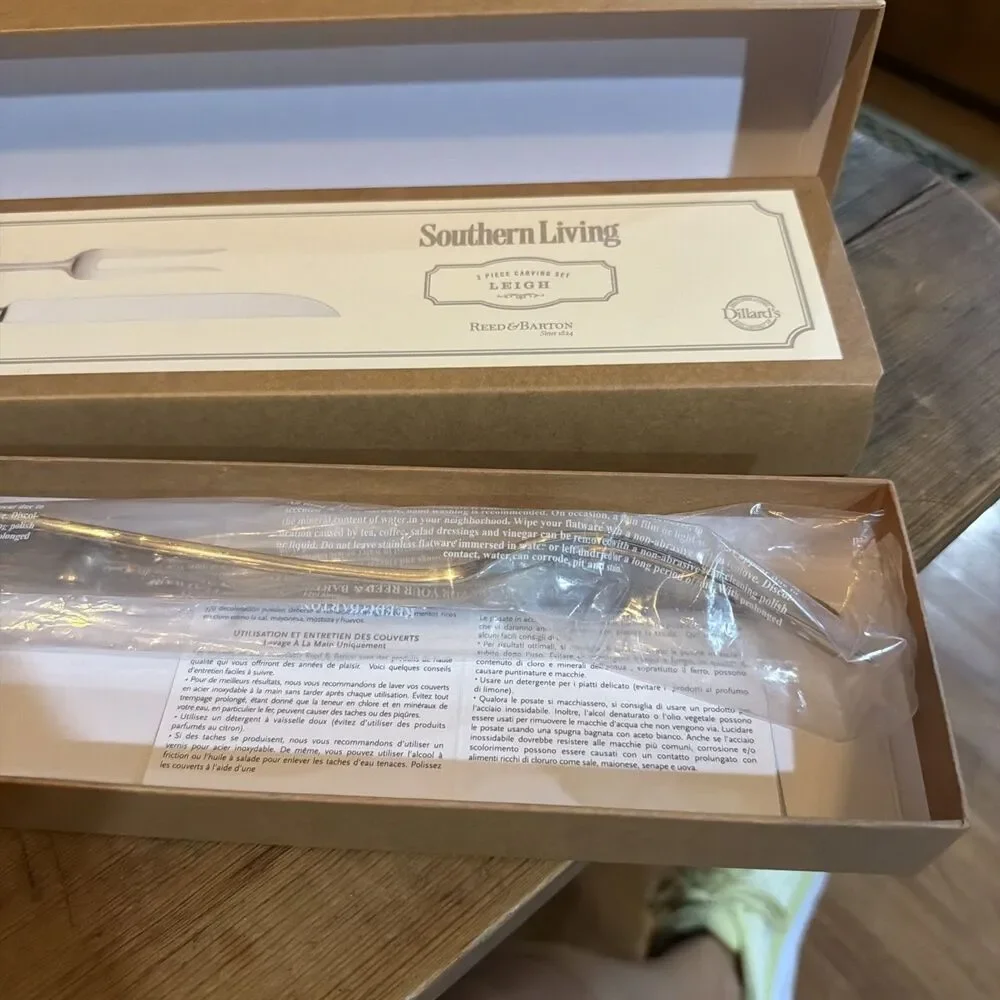 Southern Living Leigh Carving Set 2 Piece Reed & Barton 18/10 Stainless NIP